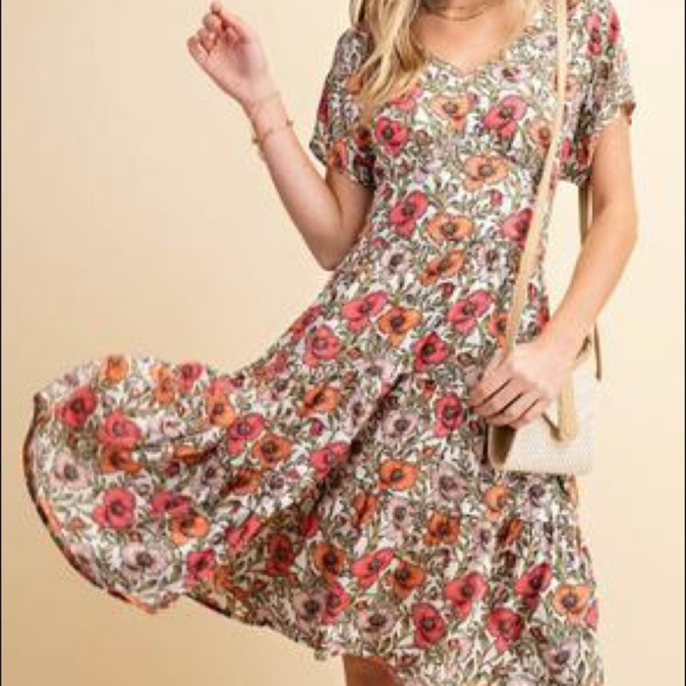 Off white Floral dress